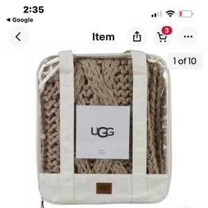 A light used full size UGG chunky yarn blanket.